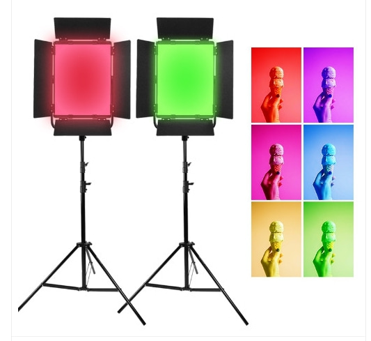 대명포엠 스튜디오 조명 RGB LED 라이트 CU-600C2등 세트 /영상 방송 촬영조명
