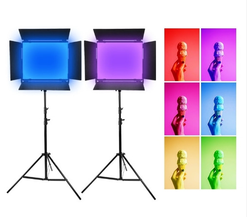 대명포엠 스튜디오 조명 RGB LED 라이트 CU-1200C 2등세트/방송 사진 촬영조명
